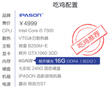 4000元预算组装电脑i5 8500+GTX1060整机配置清单推荐