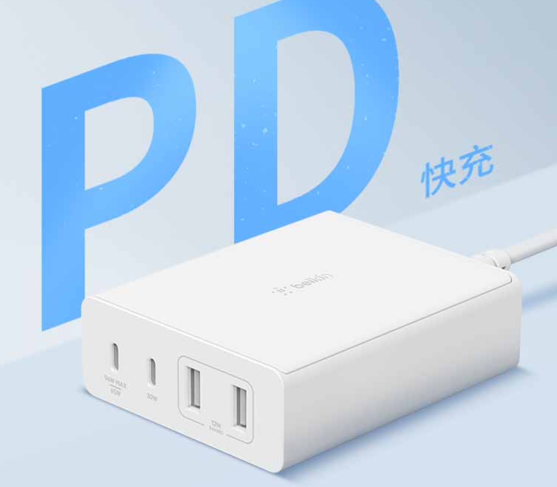 贝尔金推出 108W 四口 GaN 充电器，单口最高 96W