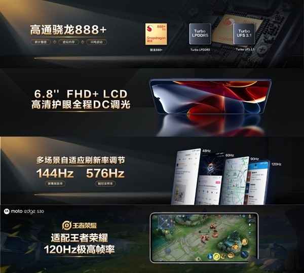 摩托罗拉edge S30发布：骁龙888 1799起