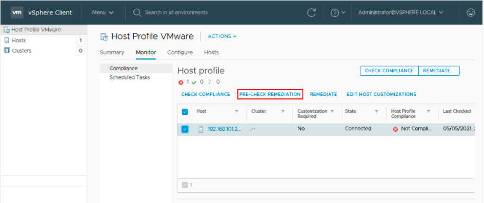 VMware中创建和设置主机配置文件