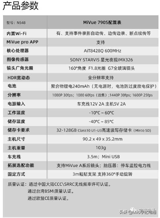 21款新品上市 Mio宇达电通 MiVue790S汽车车载行车记录仪