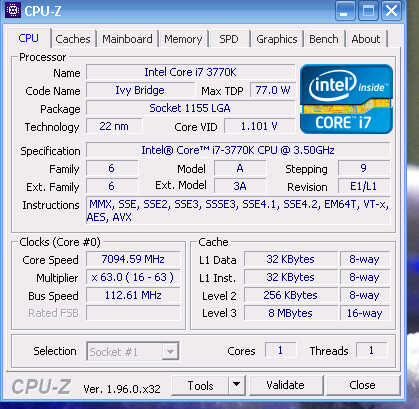 老树开花 酷睿i7-3770K超频到7.09GHz：跑分世界第二