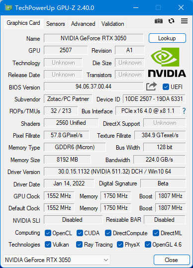 索泰RTX 3050 X-Game OC 显卡评测：入门 3A 大作，光追卡新选择