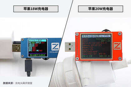 苹果原装充电器20W与18W对比