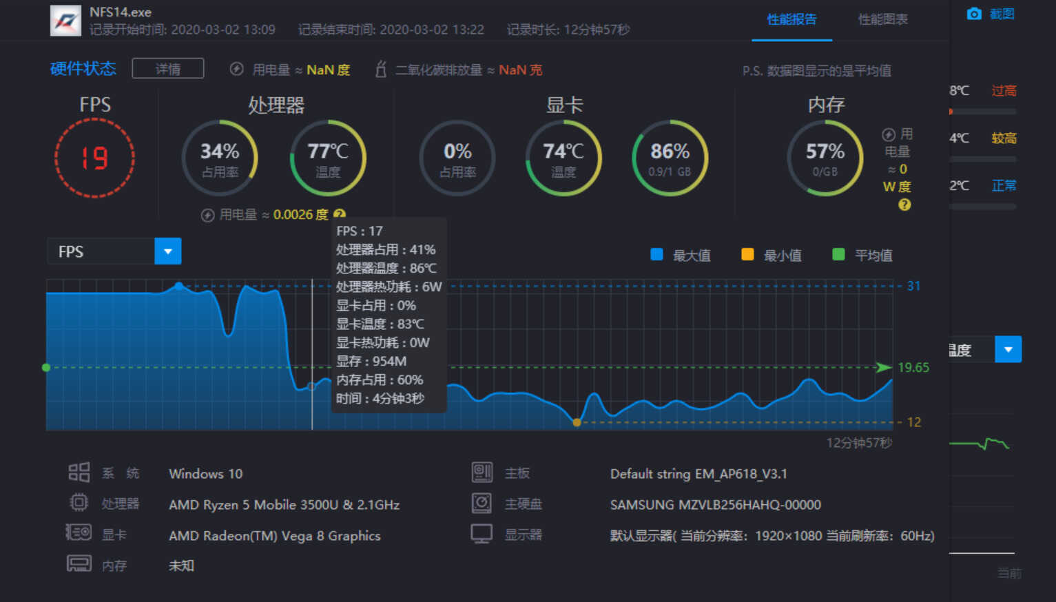 AMD Ryzen5 3500U小测：笔记本玩大型游戏还有些吃力！