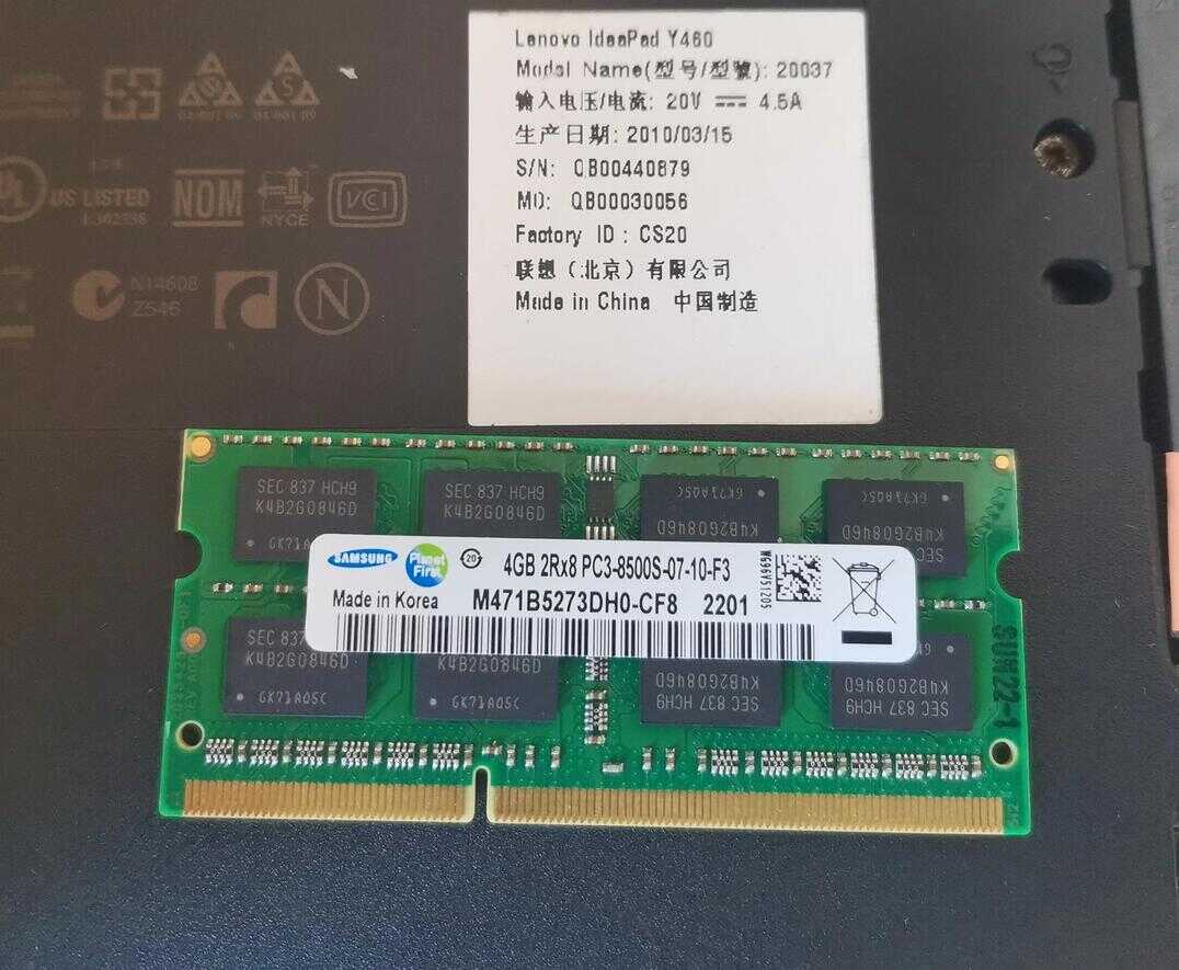 古董级笔记本联想Y460,升内存和固态硬盘