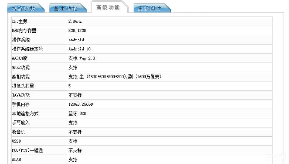 骁龙865规格参数图片