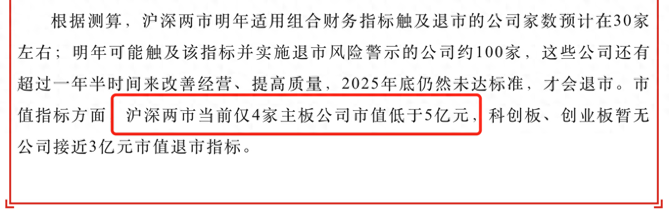 主板市值退市指标提至5亿元，监管提及的“4家”都有谁？